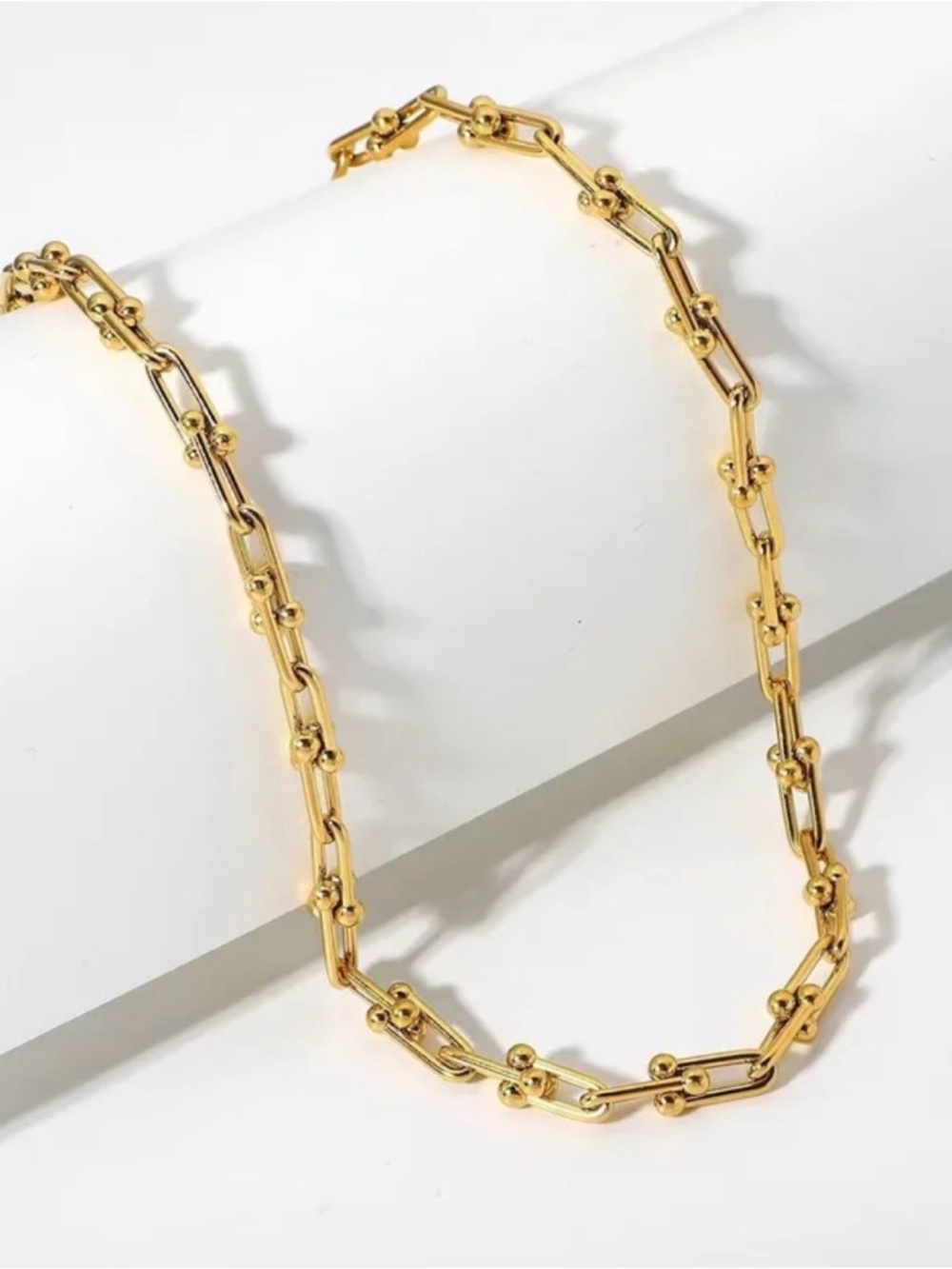 Horsebit Necklace 18KT Yellow Gold Plated PVD Coated Necklace NWT